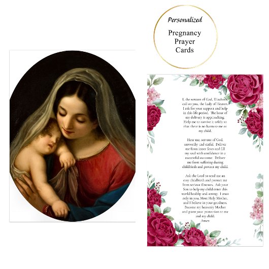 Placement Notre Sainte Mère Carte de Prière de Grossesse de