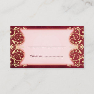 Placement Nouveau Victorian : Carte d'escorte de table rouge