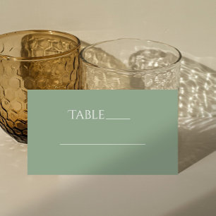 Placement Numéro de la table verte Sage Place Carte d'escort