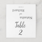 Placement Numéro de table blanche moderne mariage carte de p (Extérieur déplié)