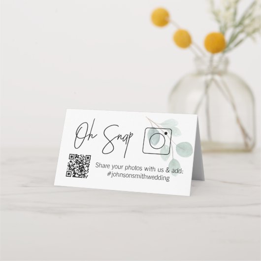 Placement OH SNAP QR Code Eucalyptus Carte de table pliée (Devant)