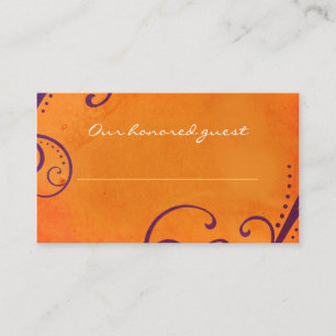Placement Orange avec des torsades de prune Carte à puce / B