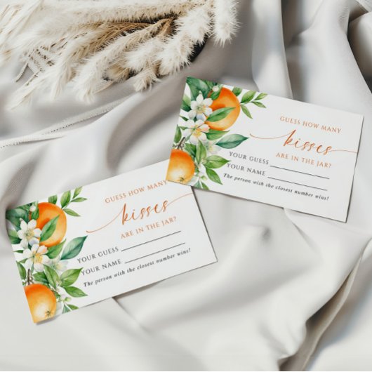 Placement Orange Floral Combien de baisers Douche Carte de j