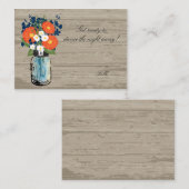 Placement Orange Gerber Daisies Mason Jar | Carte de siège (Devant / Derrière)