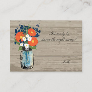 Placement Orange Gerber Daisies Mason Jar   Carte de siège