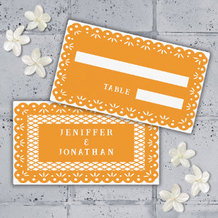 Placement ORANGE MEXICAINE PAPEL PICADO carte de place