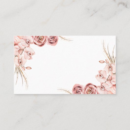 Placement Orchidée rose Boho Combien de baisers Douche Carte (Dos)