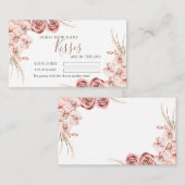 Placement Orchidée rose Boho Combien de baisers Douche Carte (Devant / Derrière)