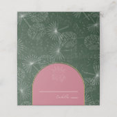 Placement Palm Feuille & Green Beach Wedding Carte de lieu d (Extérieur déplié)