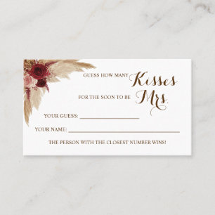 Placement Pampas Combien de baisers pour Mme Douche carte de