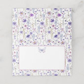 Placement Papillon Fleur sauvage violet blanc Carte de place (Extérieur déplié)