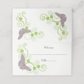 Placement Papillon rose Fleur de la réception Carte Place (Extérieur déplié)