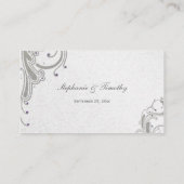 Placement Parties scintillant argent tourbillons + carte de  (Dos)