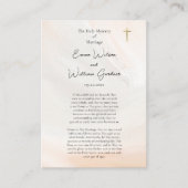 Placement Peaches Gris Texté Mariage Orthodoxe Carte de priè (Devant)