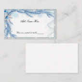 Placement Pine bleue Mariage de Noël d'hiver Carte Place (Devant / Derrière)