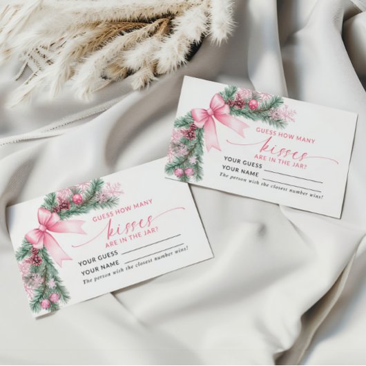 Placement Pink Bow Noël Combien de baisers Carte de jeu