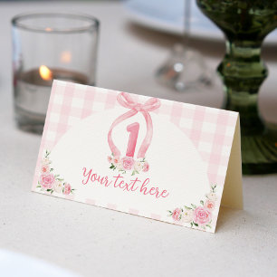 Placement Pink Bows Coquette Anniversaire Carte de lieu