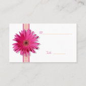 Placement Pink Daisy Plaid Occasion spéciale Carte de lieu (Dos)