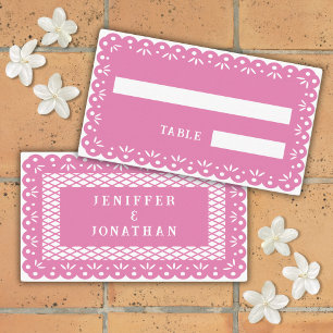 Placement PINK MEXICAN PAPEL PICADO carte de place