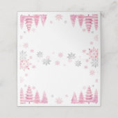 Placement Pink Snowflake Noël Anniversaire Carte de lieu (Extérieur déplié)