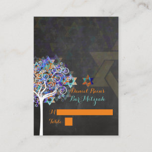 Placement PixDezines mitzvah carte de place/arbre de vie