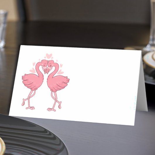 Placement Plage Rose de Flamant Tropical Carte d'Accompagnem