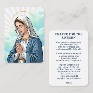 Placement Prière pour les non-nés – Carte de prière catholiq