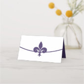 Placement Purple Fleur de Lis Mariage Accueil Carte (Dos)