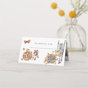 Placement Récolte d'automne Carte de place de table Thanks