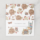 Placement Récolte d'automne | Carte de table de Thanksgiving (Extérieur déplié)