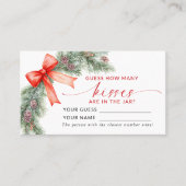 Placement Red Bow Noël Combien de baisers Douche Carte de je (Devant)