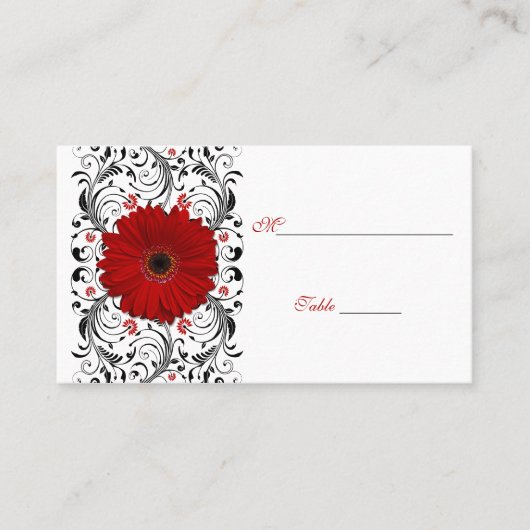Placement Red Gerbera Daisy - Occasion spéciale Carte de lie (Devant)