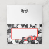 Placement Red Race Car Anniversaire de fête Carte Place (Extérieur déplié)