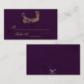 Placement Regard de paon en Mariage violet carte de place (Devant / Derrière)