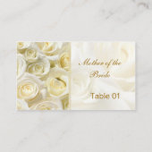 Placement Rose crème blanche Table Place Carte de visite de  (Dos)