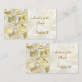 Placement Rose crème blanche Table Place Carte de visite de  (Devant / Derrière)