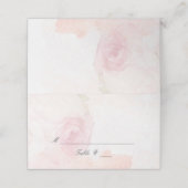 Placement Rose d'aquarelle | Carte de place pliée (Extérieur déplié)