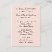 Placement Rose de Lima Baptismal souvenir Carte Sainte (Dos)
