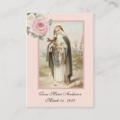 Placement Rose de Lima Baptismal souvenir Carte Sainte (Devant)
