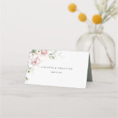 Placement Rose romantique | Carte de Mariage rose pâle (Dos)