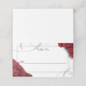 Placement Roses rouges pliées Élégante carte de place (Extérieur déplié)