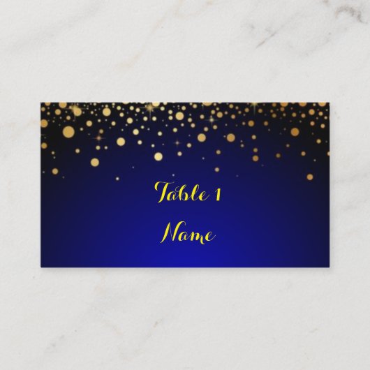 Placement Royal Blue et Gold Popular Mariage carte de siège (Devant)