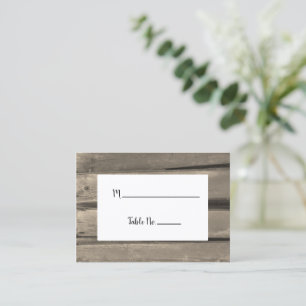 Placement Rustic Country Grange Wood Mariage Carte de place