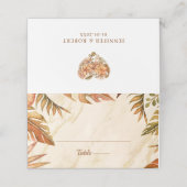 Placement Rustique Autumn Foliage Mariage plié carte de plac (Extérieur déplié)