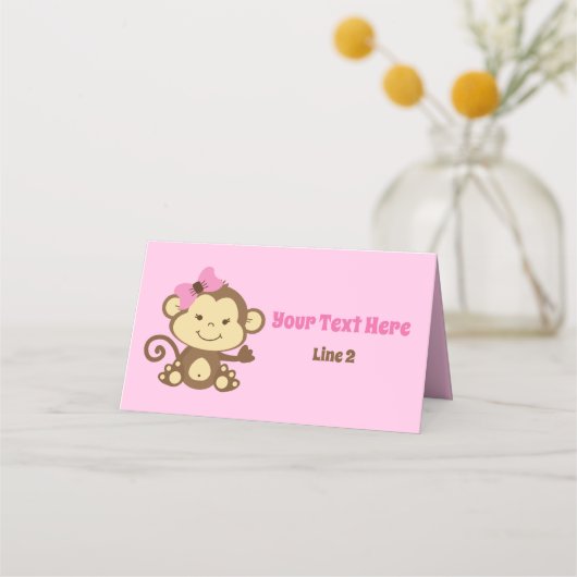 Placement Sac à singe rose Topp ou carte de place (Devant)