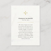 Placement Saint Athansius la carte de prière orthodoxe athon (Dos)