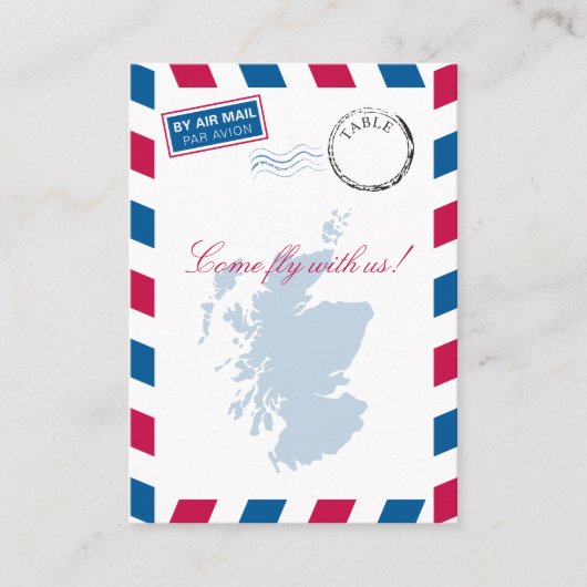 Placement Scotland Airmail Escort/Mariage de carte de siège (Devant)
