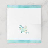Placement Seashell Beach Carte de Mariage à thème plié (Extérieur déplié)