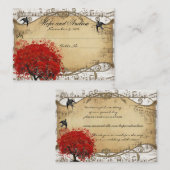 Placement Sélection de carte de menu à feuille de coeur roug (Devant / Derrière)