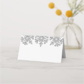 Placement Silver Snowflakes Carte de lieu de mariage hiverna (Dos)